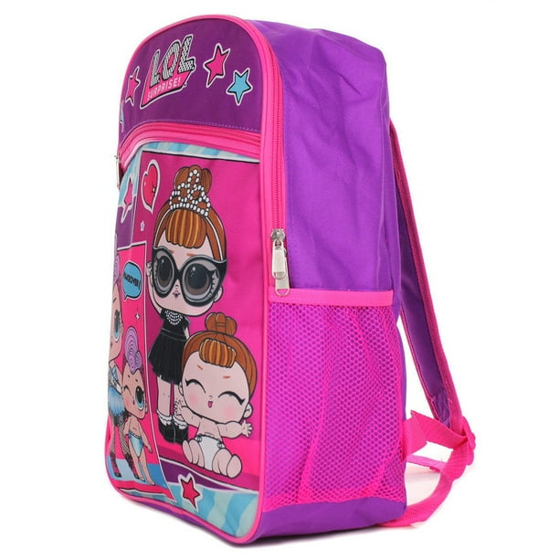 Pink 16" Large School Backpack Girl's Book Bag Kids Purple LOL Surprise